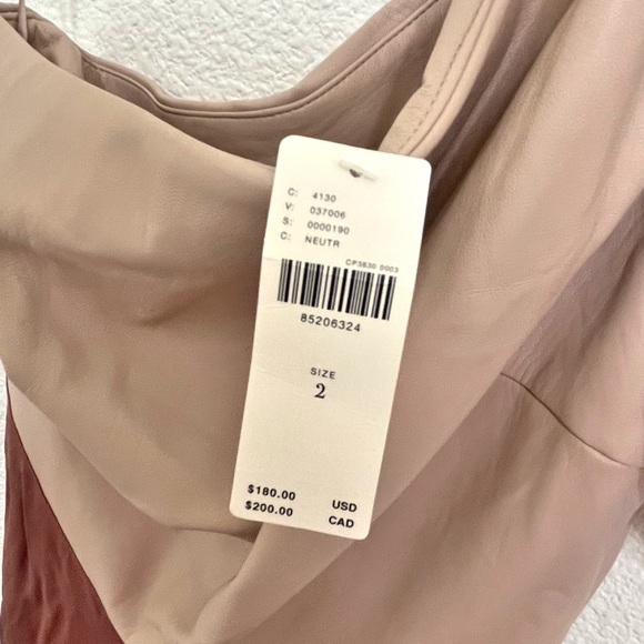 Anthropologie Faux Leather One Shoulder Asymmetrical Midi Dress Size 2 NWT - Picture 5 of 12